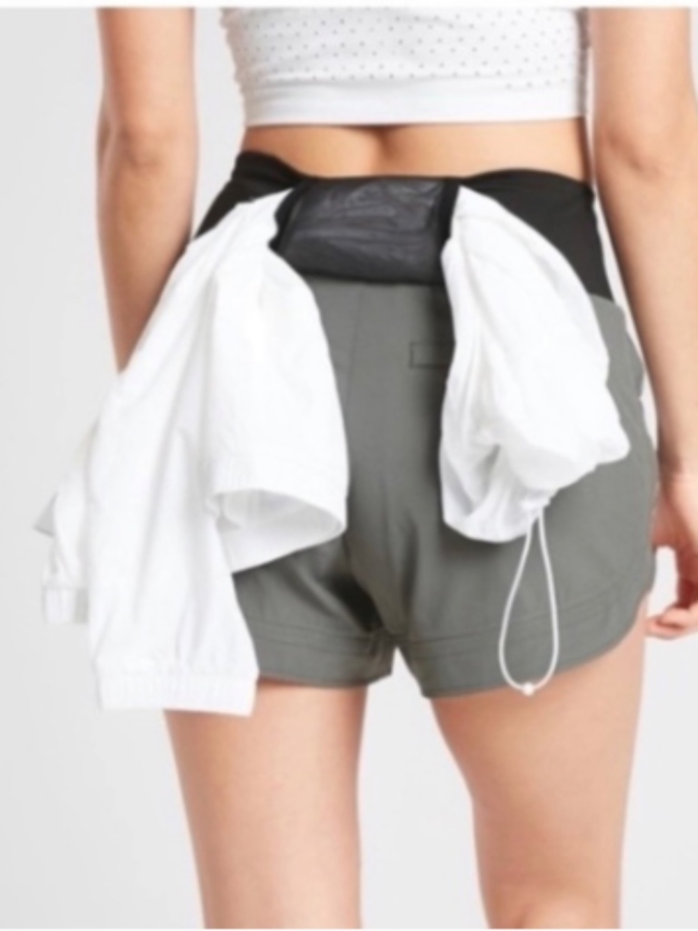 Athleta Ascender Olive Gray High Waist Active Shorts Women’s Size 2